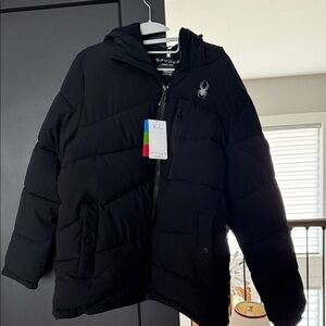 Spyder Black Hooded Jacket